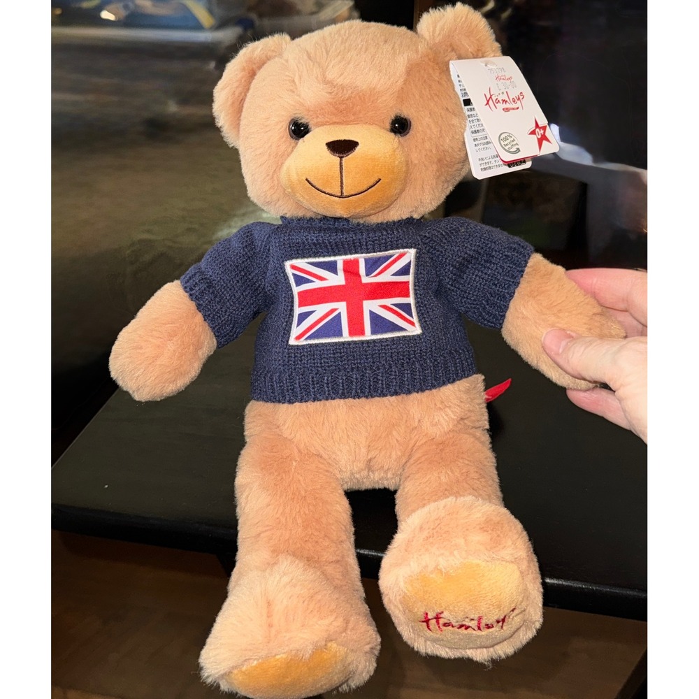 Hamleys London Teddy Bear Union Jack Sweater Plush Animal‎ Toy Kids NWT
